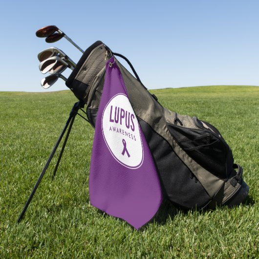 Serviette De Golf Ruban de sensibilisation Lupus pourpre (Vert)