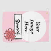 Serviette De Golf Ruban de trèfle rose par Kenneth Yoncich (Horizontal)