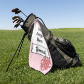 Serviette De Golf Ruban de trèfle rose par Kenneth Yoncich (Vert)