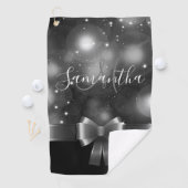 Serviette De Golf Ruban noir et blanc (En situation)