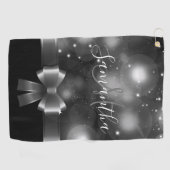 Serviette De Golf Ruban noir et blanc (Horizontal)