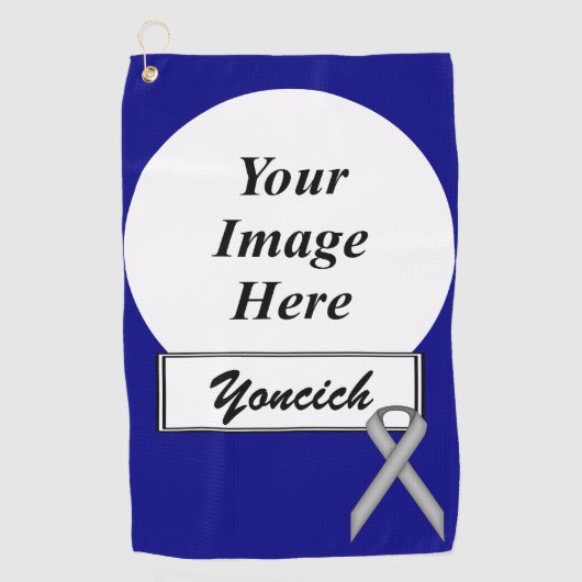 Serviette De Golf Ruban standard gris par Kenneth Yoncich (Devant)