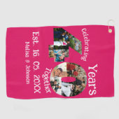 Serviette De Golf Ruby Red 40th Mariage Anniversary 11 Photo Collage (Horizontal)