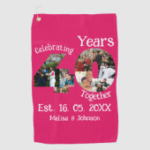 Serviette De Golf Ruby Red 40th Mariage Anniversary 11 Photo Collage (Devant)
