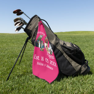 Serviette De Golf Ruby Red 40th Mariage Anniversary 11 Photo Collage