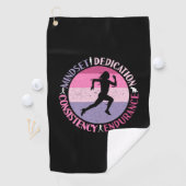 Serviette De Golf Running Mindset - Citation d'endurance de la fille (En situation)