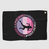 Serviette De Golf Running Mindset - Citation d'endurance de la fille (Horizontal)