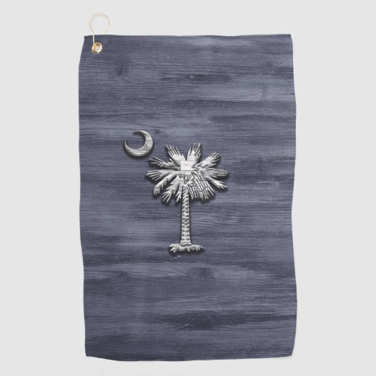 Serviette De Golf Russe Caroline du Sud Palmetto et Lune (Devant)