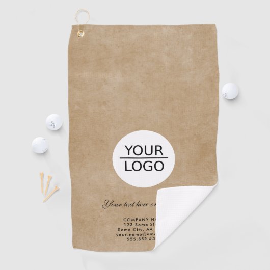 Serviette De Golf Rustic Ajoutez votre logo Custom Text Company (En situation)
