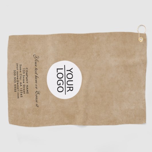 Serviette De Golf Rustic Ajoutez votre logo Custom Text Company (Horizontal)