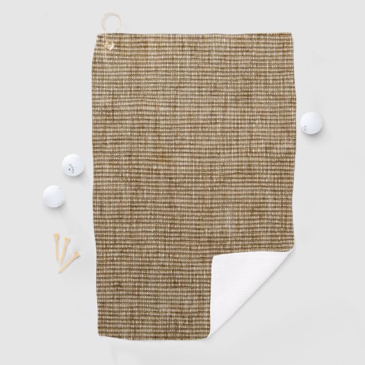 Serviette De Golf Rustic Burlap Nature Motif Golf Towne - Terme (En situation)