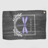 Serviette de golf Rustic Dragonfly violet (Horizontal)