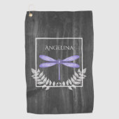 Serviette de golf Rustic Dragonfly violet (Devant)
