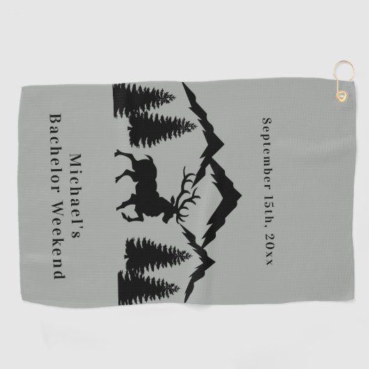 Serviette De Golf Rustic Grey Chasse Bachelor Week-end (Horizontal)
