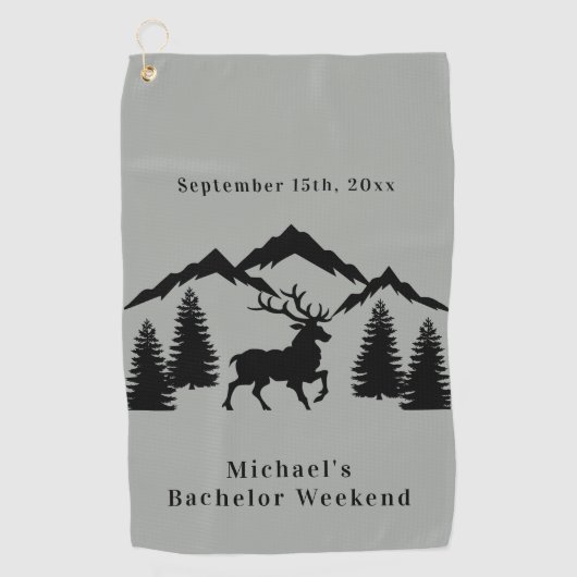 Serviette De Golf Rustic Grey Chasse Bachelor Week-end (Devant)