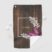 Serviette de golf Rustic Rose Butterfly (En situation)