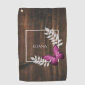 Serviette de golf Rustic Rose Butterfly (Devant)
