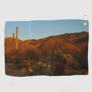 Serviette De Golf Saguaro Sunset I Arizona Désert Paysage