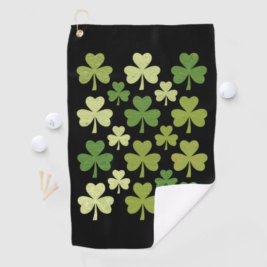Serviette De Golf Saint Patrick's Day Heart Lucky Clover Shamrock (En situation)