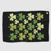 Serviette De Golf Saint Patrick's Day Heart Lucky Clover Shamrock (Horizontal)