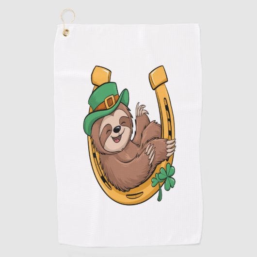 Serviette De Golf Saint Patrick's Day Sloth Horseshoe Lucky (Devant)