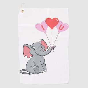 Serviette De Golf Saint Valentin mignon Je t'aime coeur