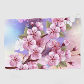 Serviette De Golf Sakura rose sur la peinture Arrière - plan (Horizontal)