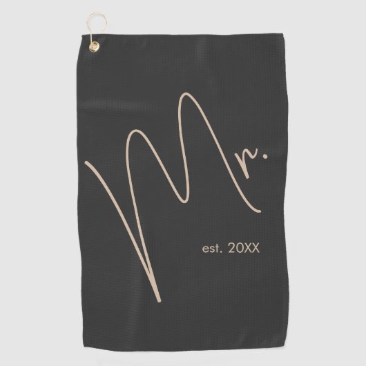 Serviette De Golf Salle moderne | Beige + noir (Devant)