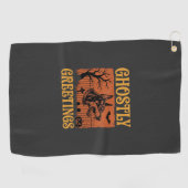 Serviette De Golf Salutations Fantomatiques Halloween Doberman Cimet (Horizontal)