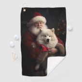 Serviette De Golf Samoyé Avec Noël Festif Du Père Noël (En situation)