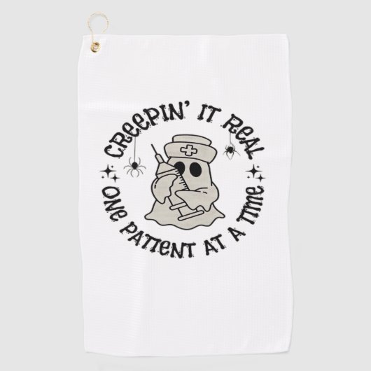 Serviette De Golf Santé Halloween, Le Creeping It Real Un Patient (Devant)