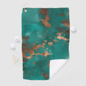 Serviette De Golf Sarcelle et bronze (En situation)