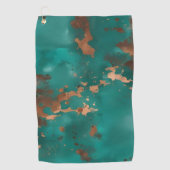 Serviette De Golf Sarcelle et bronze (Devant)