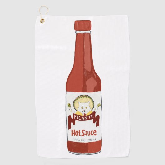 Serviette De Golf Sauce chaude épicée Salsa Picante Cat Maracas (Devant)