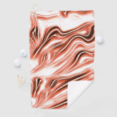 Serviette De Golf Saumon à rouge long ondulé traces sur fond blanc (En situation)