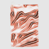 Serviette De Golf Saumon à rouge long ondulé traces sur fond blanc (Devant)