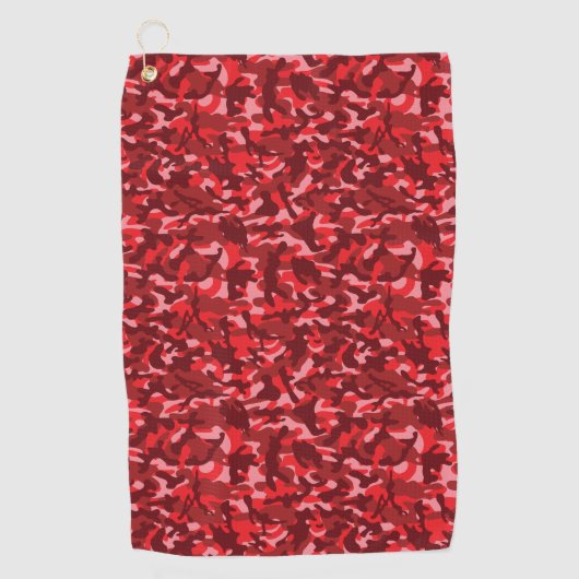 Serviette De Golf Saumon rouge camouflage (Devant)