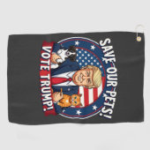 Serviette De Golf Sauvez nos animaux de compagnie Votez Trump Pets F (Horizontal)