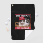 Serviette De Golf Save Your Pets Vote for Trump US Election Citation (En situation)