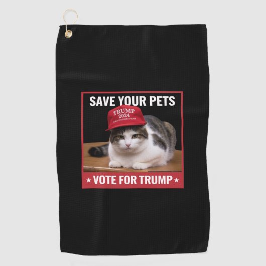 Serviette De Golf Save Your Pets Vote for Trump US Election Citation (Devant)