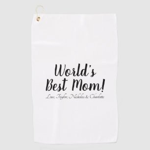 Serviette De Golf Scénario personnalisé Best Mom du monde élégant ch