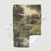Serviette De Golf Scène botanique de cygnes dans un jardin anglais (En situation)