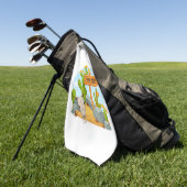 Serviette De Golf Scène de désert américaine du sud-ouest personnali (Vert)
