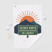 Serviette de golf Scenic Route To Liberty (En situation)
