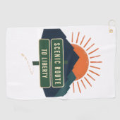 Serviette de golf Scenic Route To Liberty (Horizontal)