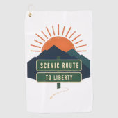 Serviette de golf Scenic Route To Liberty (Devant)