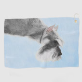 Serviette De Golf Schnauzer (géant, standard) Peinture - Dog Art (Horizontal)