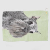 Serviette De Golf Schnauzer (Giant, Standard) Peinture - Chien Art (Horizontal)