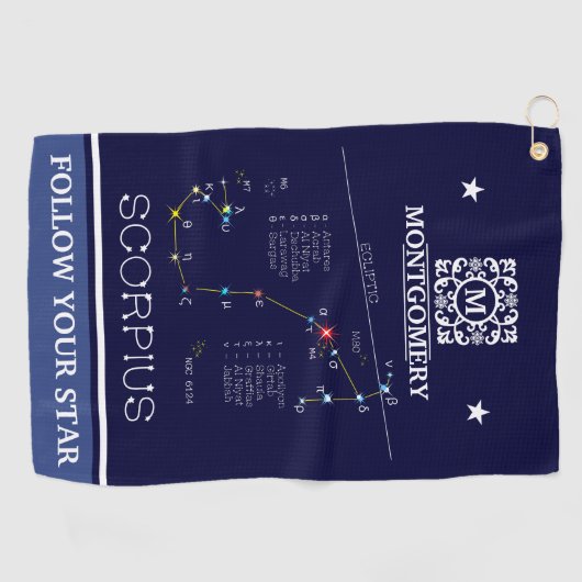 Serviette De Golf Scorpie Constellation Zodiaque (Horizontal)