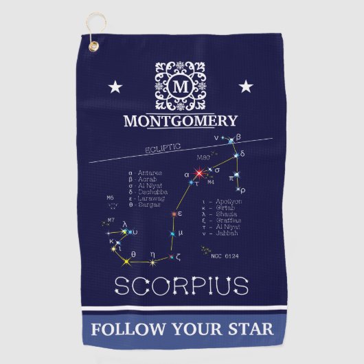 Serviette De Golf Scorpie Constellation Zodiaque (Devant)